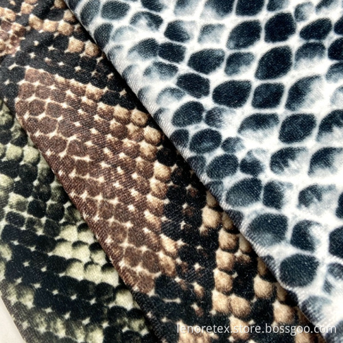 Digital Print Knit Polyester Stretch Korean Velvet Fabric